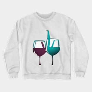 Elegant Wine Glass Duo - Minimalist Vino Art No. 660 Crewneck Sweatshirt